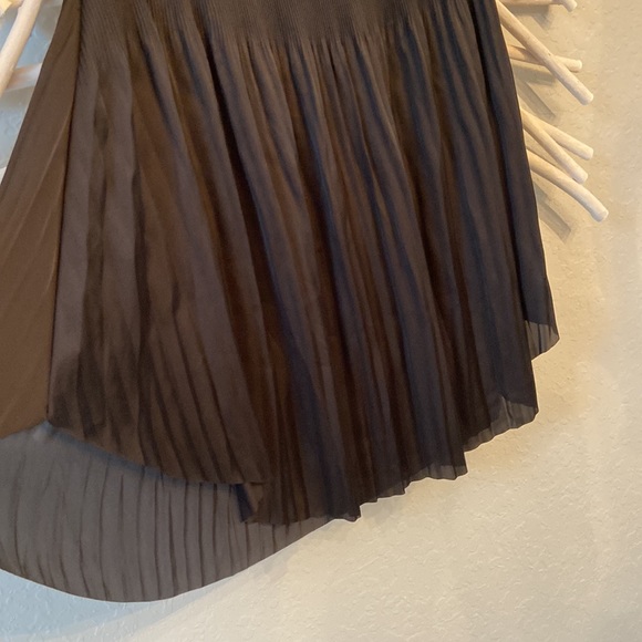 Rachel Zoe Black Pleated Maxi Skirt with tie waist lightweight size L - Picture 4 of 6